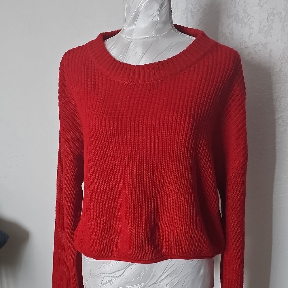 Wild Fable Vibrant Red Crew Neck Sweater